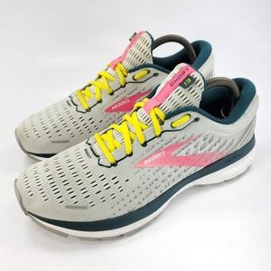 Brooks Ghost 13 Athletic Shoes - Gray, Pink, Yellow